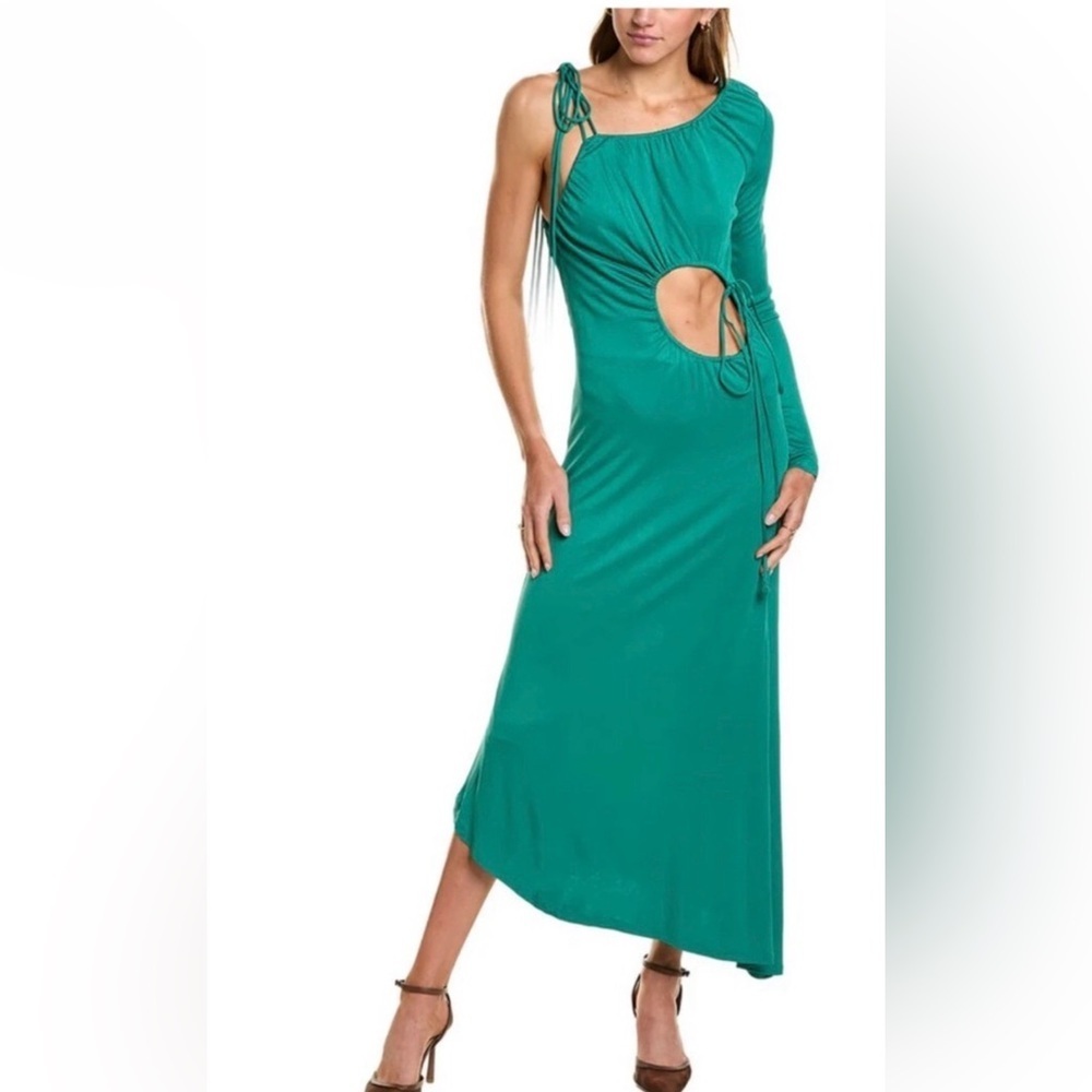 FARM RIO Asymmetric one-sleeve cutout jersey dress / One Shoulder